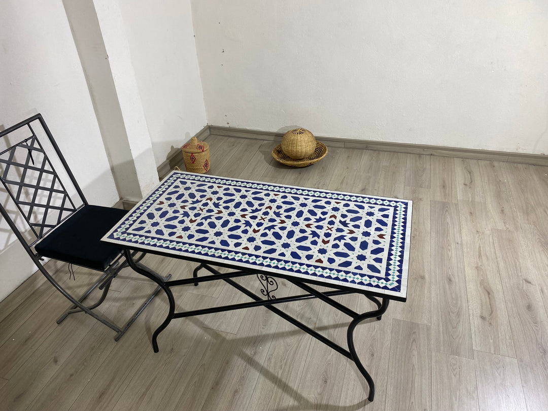 Dinning mosaic table, Marrakech mosaic outdoor/indoor table 100% handcrafted, Mid century Mosaic Table, Large Mosaic Table
