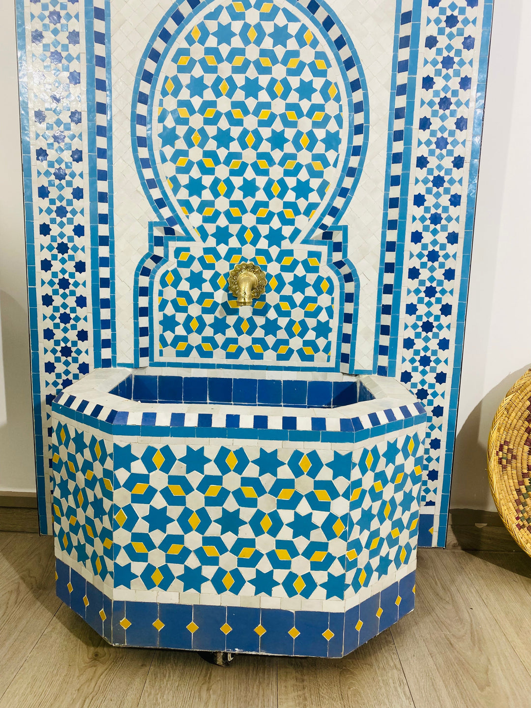 Marrakech Mosaic water feature - Zellige Mosaic water Fountain - Mosaic Fountain 100% handcrafted for indoor/outdoor - mid century modern