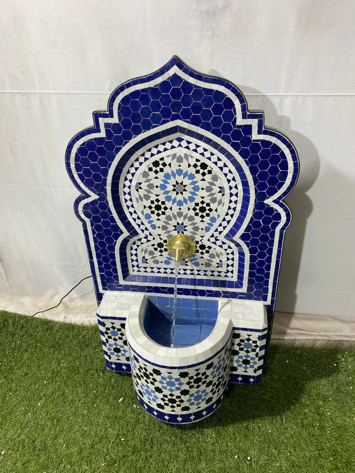 CUSTOMIZABLE Fountain with mosaic tiles,  water inside fountain Moroccan mosaic fountain, terrace Indoor Decor.