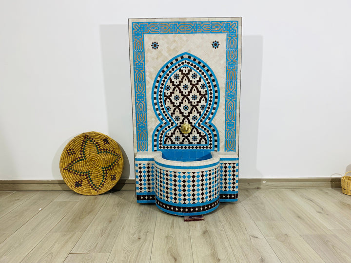 Custom Mosaic Fountai for Outdoor/Indoor -  Mid Century Fountain water inside Modern Flair - Moroccan Hung or Floor Fountain