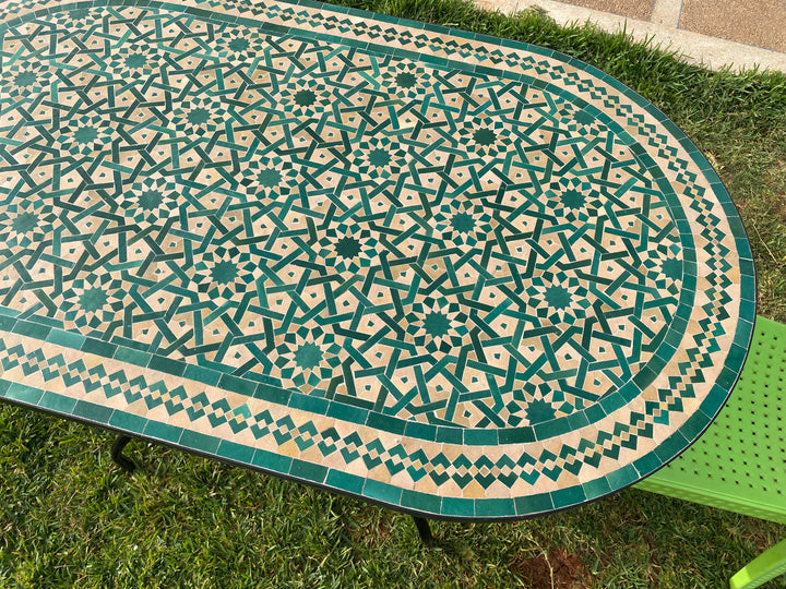 Amazing dinning Table, Moroccan Mosaic Table,  Oval table, outdoor-indoor Mosaic Table, Large Mosaic Table, 100% handcrafted, free shipping