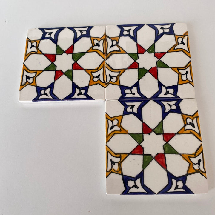 Ceramic tiles Hand painted floral tiles 4"x4" 100% Handmade for Bathroom Remodeling and kitchen Projects works wall and ground ,