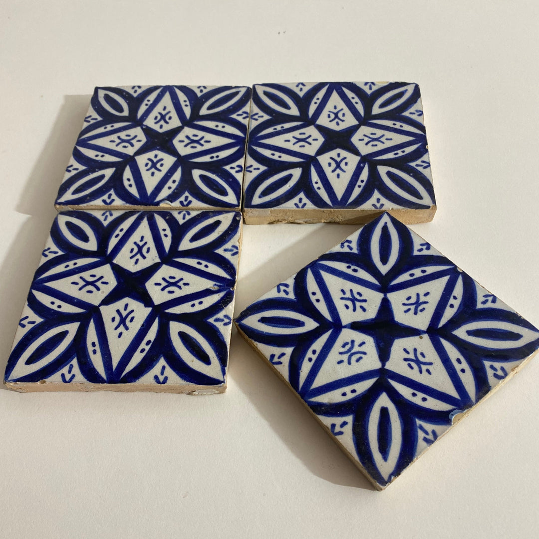 blue and white tiles Hand painted tiles 4"x4" 100% Handmade for Bathroom Remodeling and kitchen Projects works wall, ground and pool