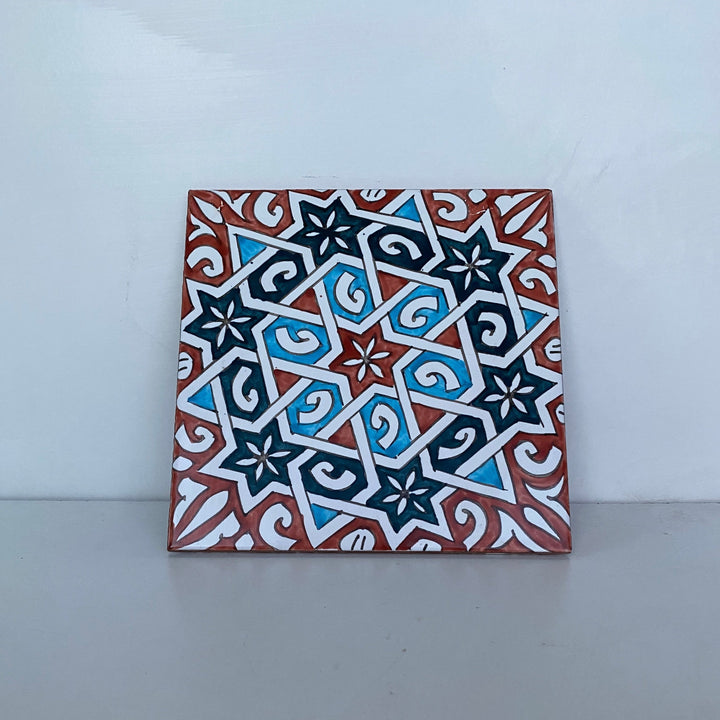 tiles Red and Blue hand painted ceramic bathroom for wall and ground, tiles wall decorative ,