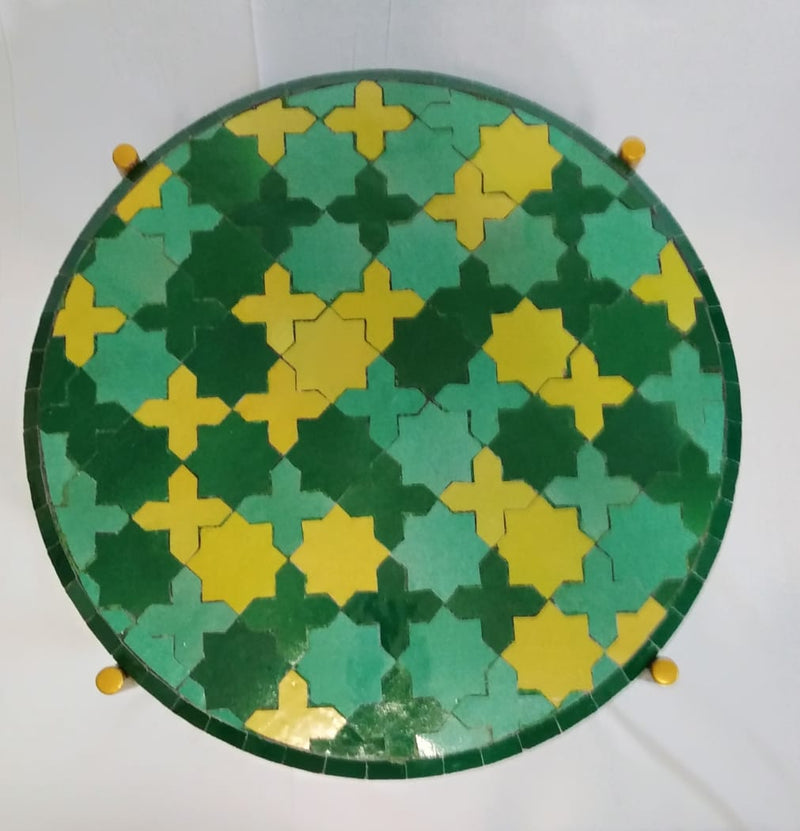 Green and Yellow Zellige Table