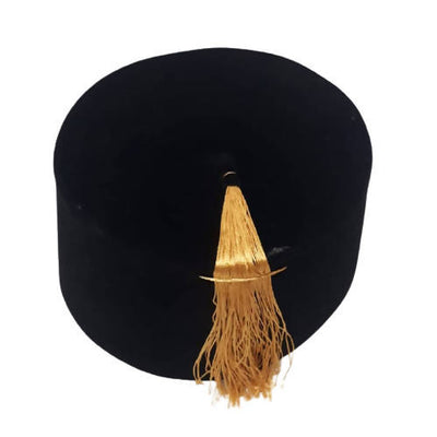 Black and Gold Moroccan Hat "Tarbouche"-Aicha Kacem-MyTindy