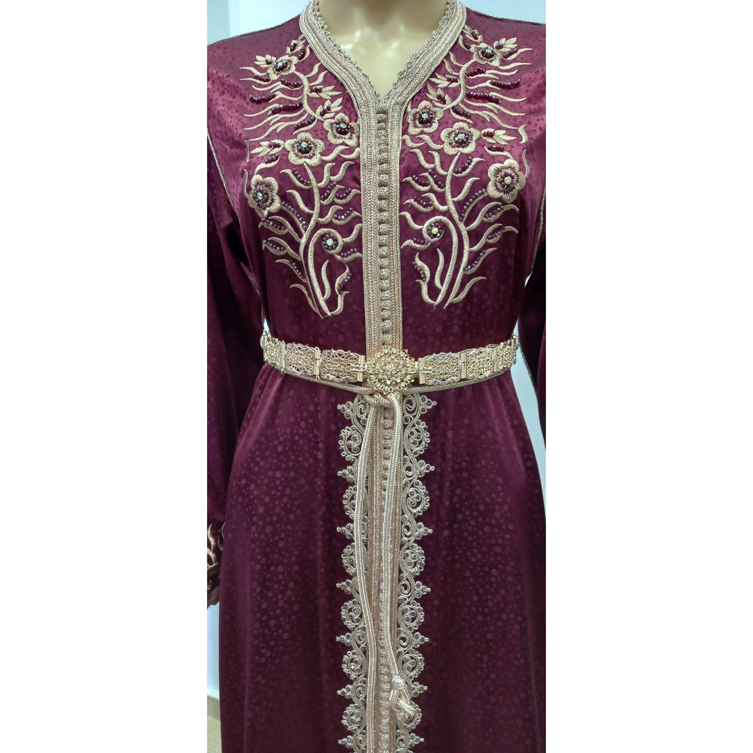 Burgundy Bell Shaped Kaftan