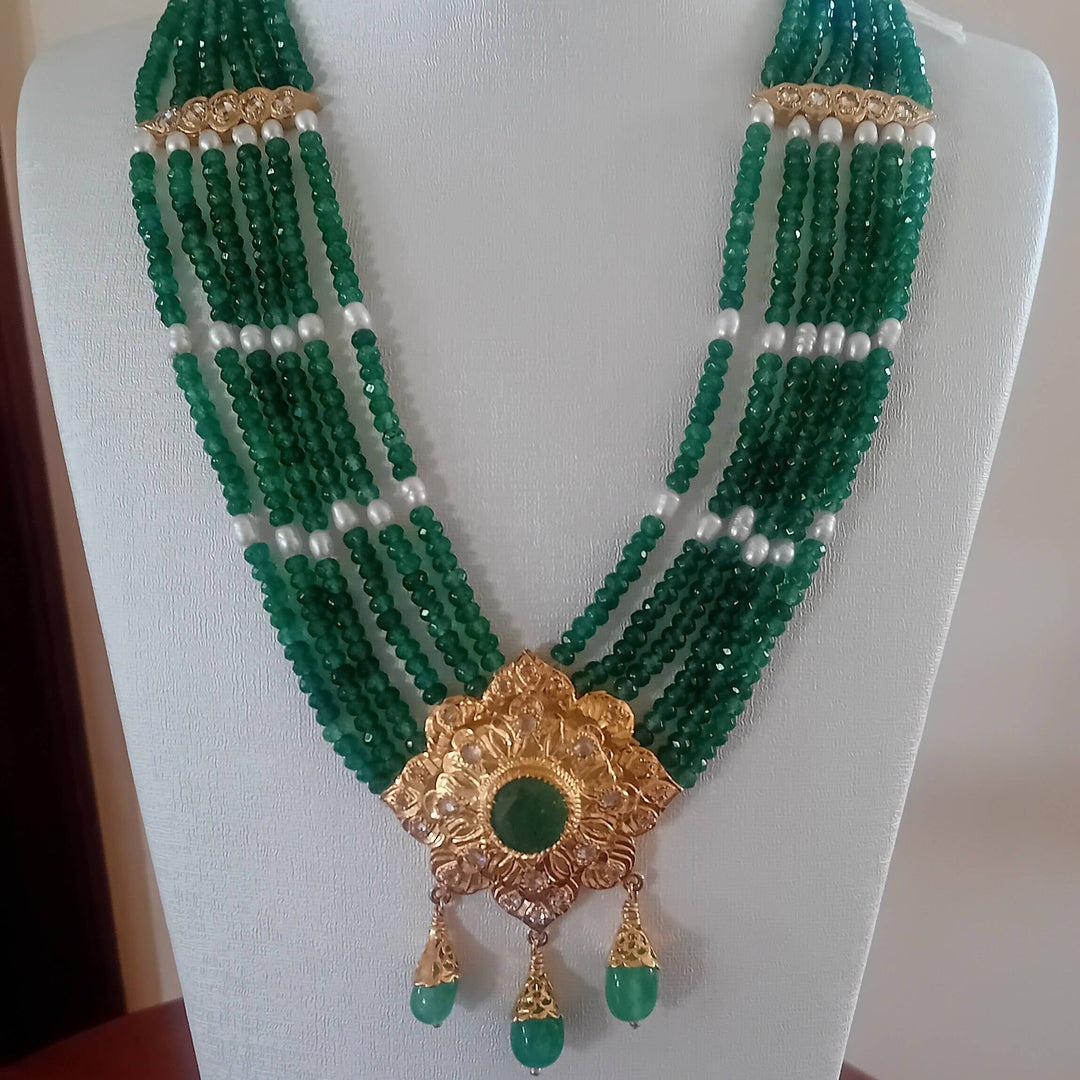 Beldi Green and White Moroccan Necklace