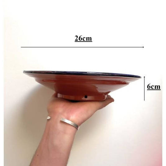 26 cm - Black & Green Moroccan Deep Dish