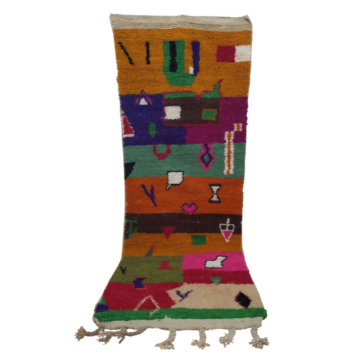 Moroccan Azilal Rug Berber Style Handmade Runner Moroccan Wool