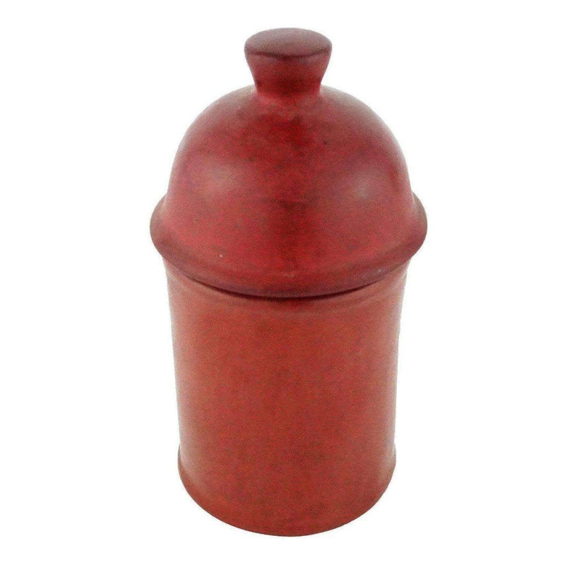 Moroccan Red Terracotta Tin Pot with Lid Kari-The Label-MyTindy
