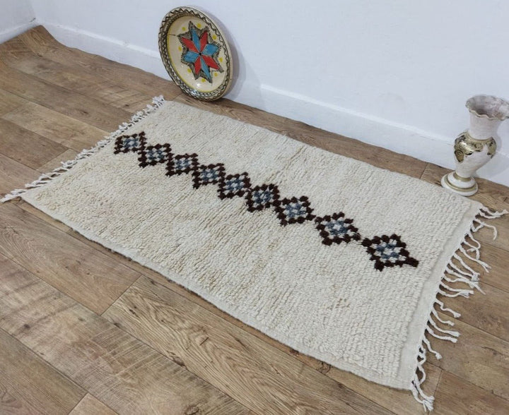 Moroccan rug Beni Ouarain rug 2x4 ft Handmade rug Berber rug