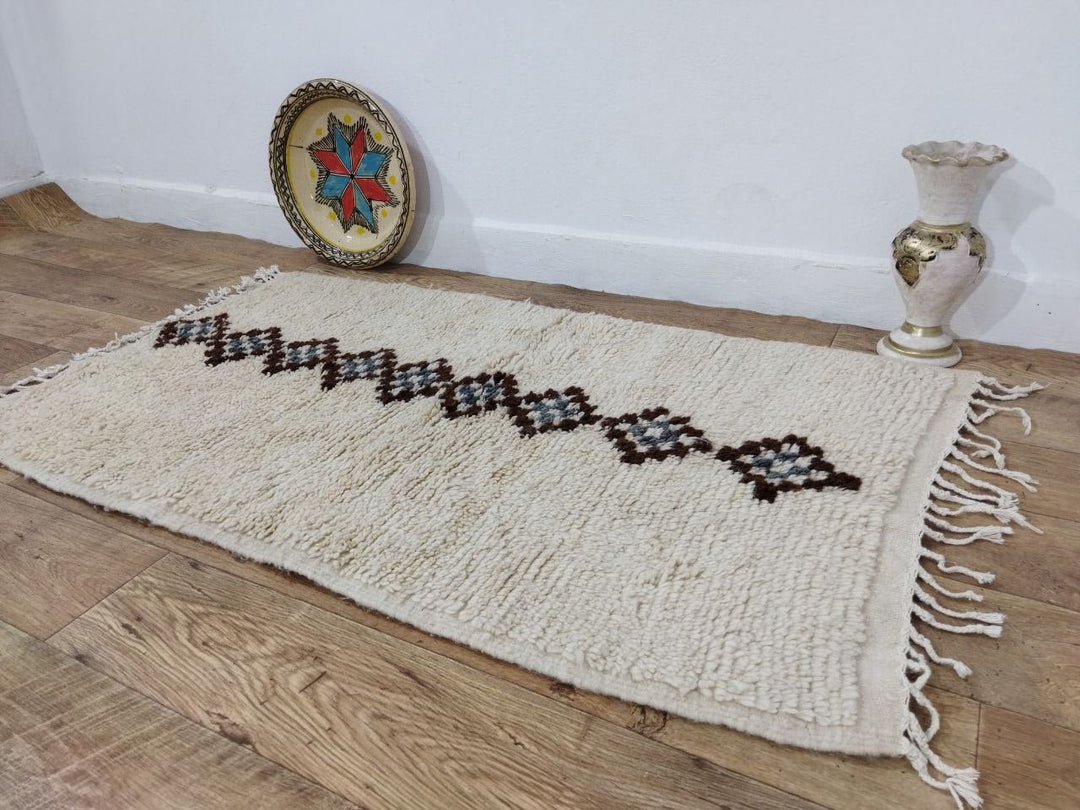 Moroccan rug Beni Ouarain rug 2x4 ft Handmade rug Berber rug