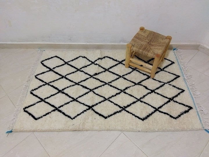 Moroccan rug Beni Ouarain rug 3x5 ft Handmade rug Berber rug