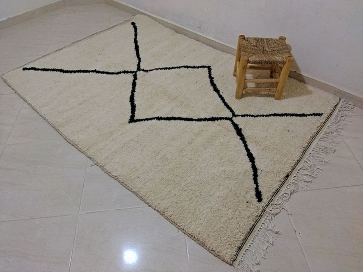 Moroccan rug Beni Ouarain rug 4x7 ft Handmade rug Berber rug