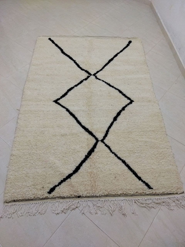 Moroccan rug Beni Ouarain rug 4x7 ft Handmade rug Berber rug