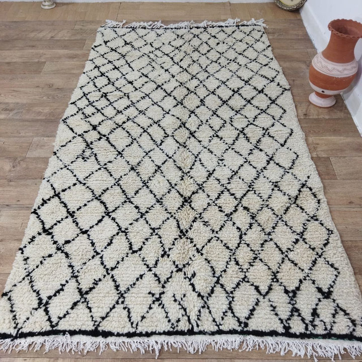 Moroccan rug Beni Ouarain rug 4x8 ft Handmade rug Berber rug