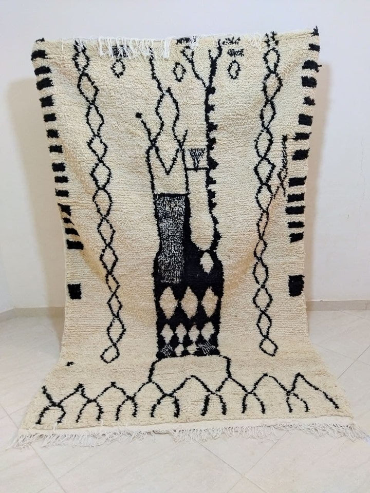 Moroccan rug Beni Ouarain rug 5x8 ft Handmade rug Berber rug