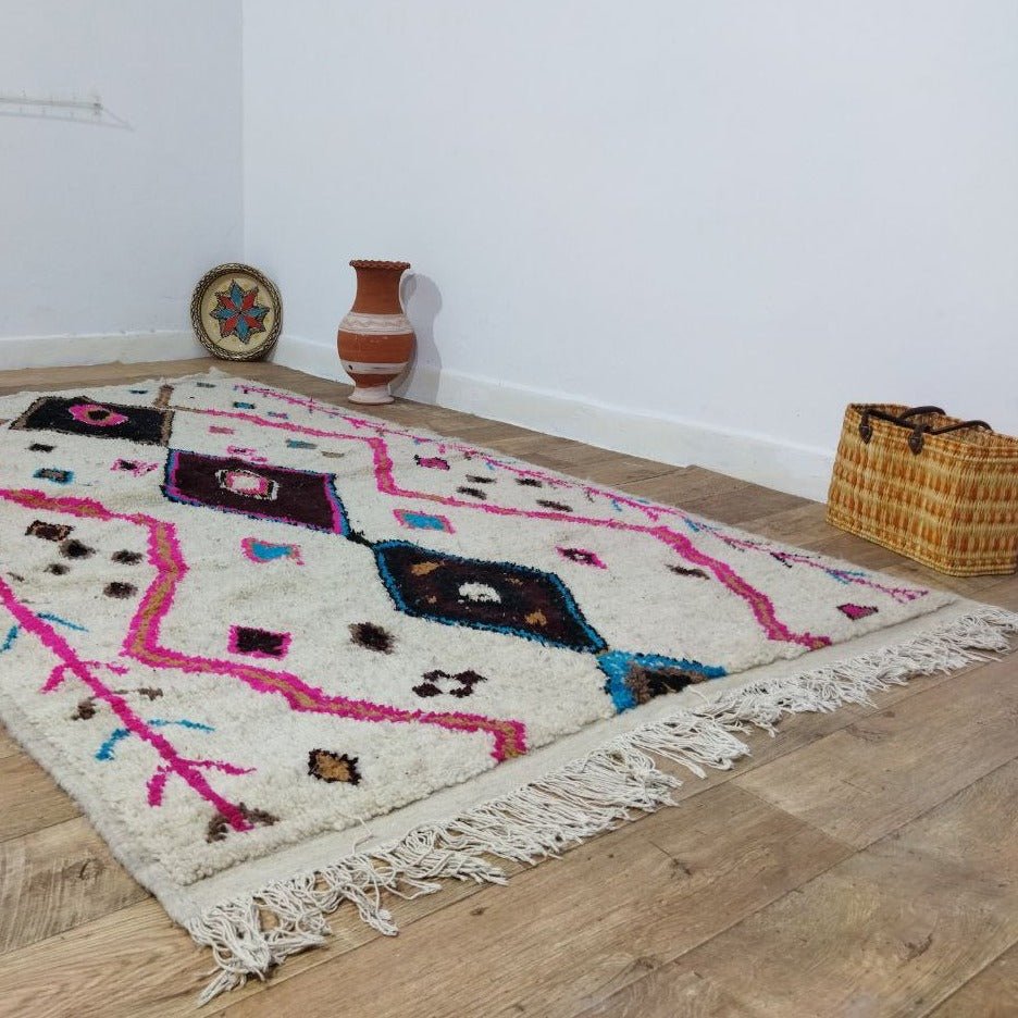 Authentic Moroccan rug Style Azilal rug 5x8 ft Handmade rug Berber rug