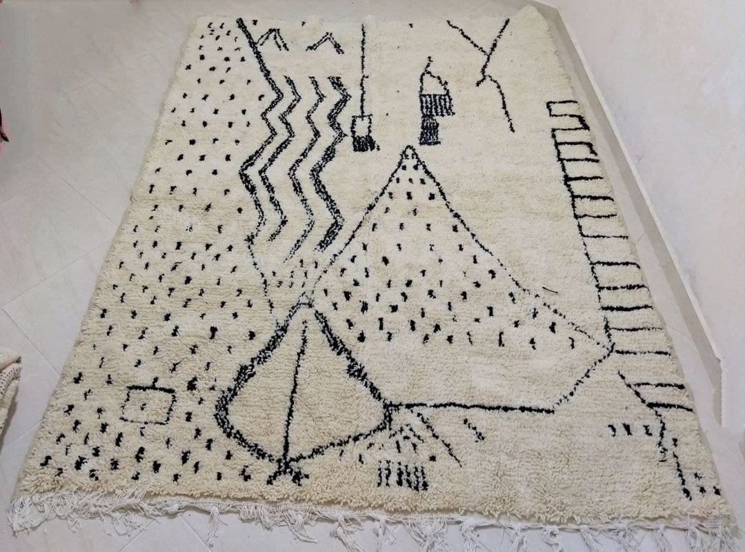 Moroccan rug Beni Ouarain rug 6x8 ft Handmade rug Berber rug