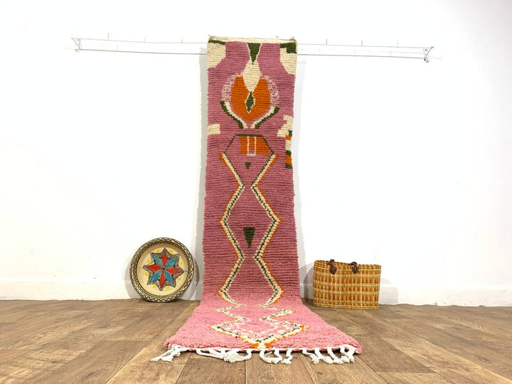Moroccan rug Style Azilal rug 2x10 ft Handmade rug Berber rug
