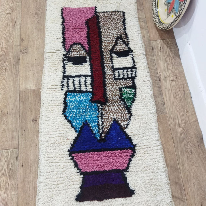 Moroccan rug Style Azilal rug 2x5 ft Handmade rug Berber rug