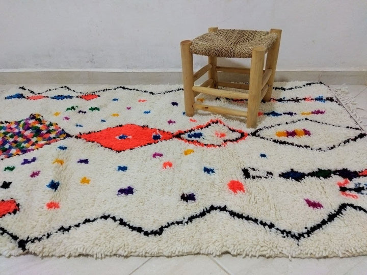Moroccan rug Style Azilal rug 3x5 ft Handmade rug Berber rug