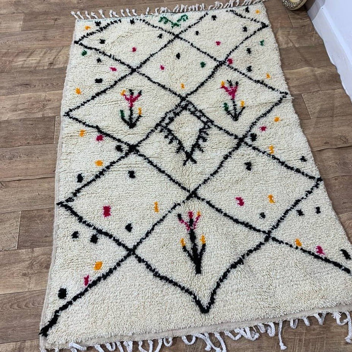 Moroccan rug Style Azilal rug 3x5 ft Handmade rug Berber rug