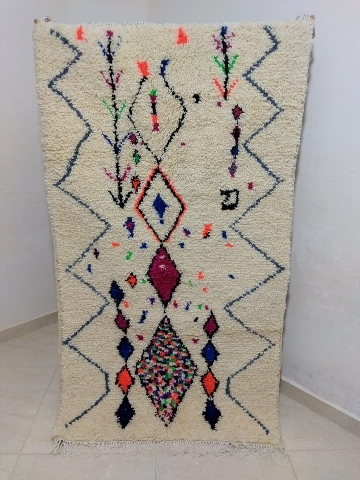 Moroccan rug Style Azilal rug 3x5 ft Handmade rug Berber rug