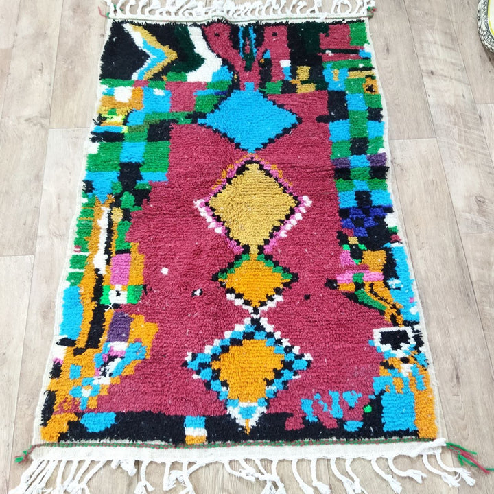 Moroccan rug Style Azilal rug 3x5 ft Handmade rug Berber rug