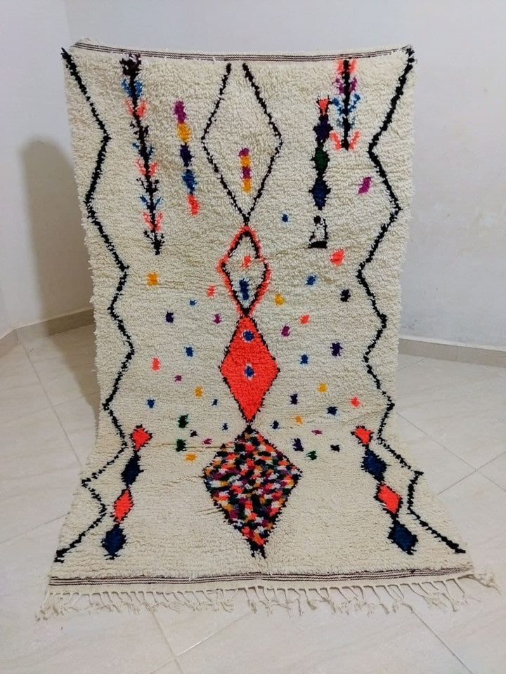 Moroccan rug Style Azilal rug 3x5 ft Handmade rug Berber rug