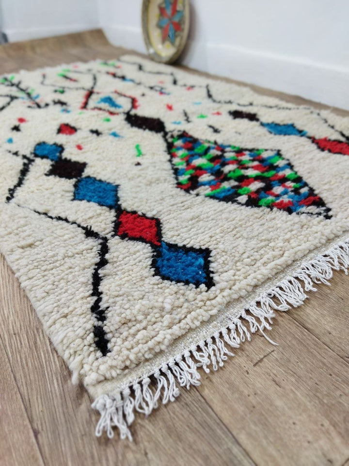 Moroccan rug Style Azilal rug 3x5 ft Handmade rug Berber rug