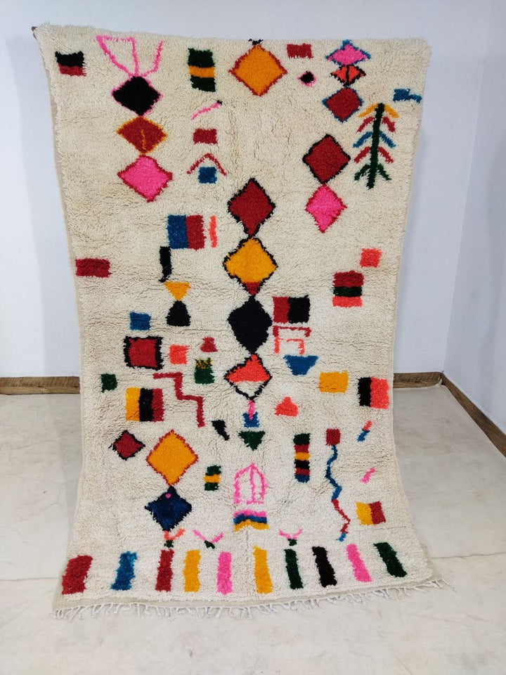 Moroccan rug Style Azilal rug 3x5 ft Handmade rug Berber rug