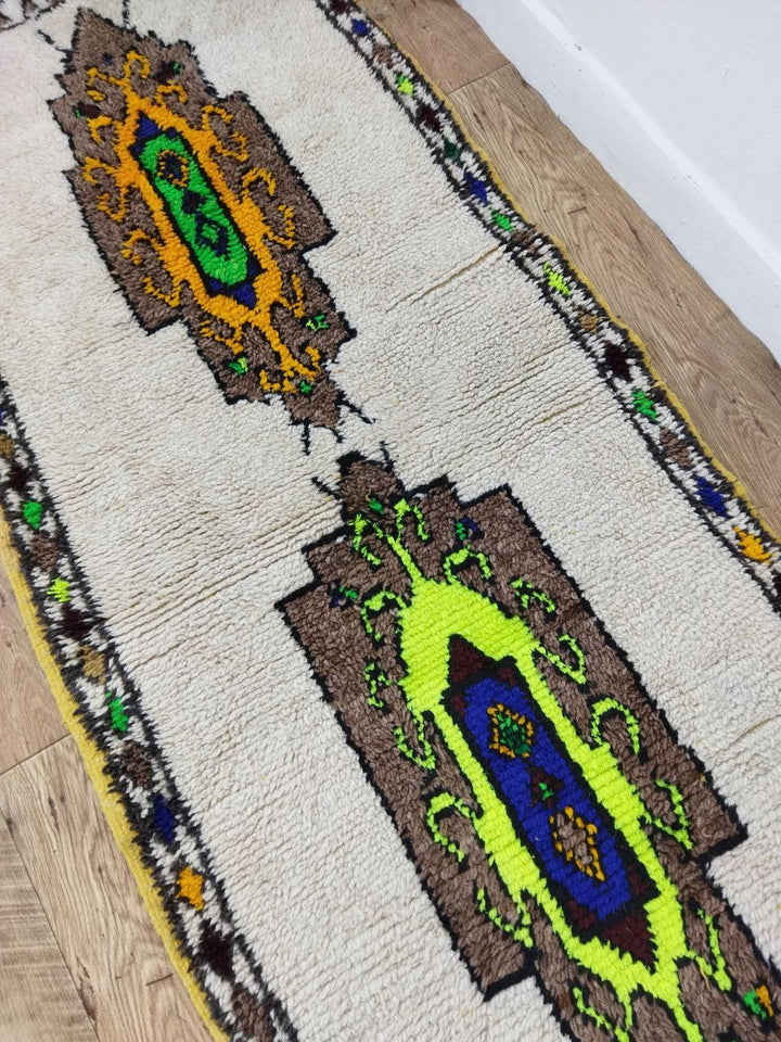 Moroccan rug Style Azilal rug 3x7 ft Handmade rug Berber rug