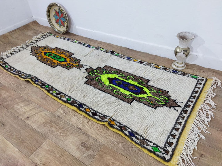 Moroccan rug Style Azilal rug 3x7 ft Handmade rug Berber rug