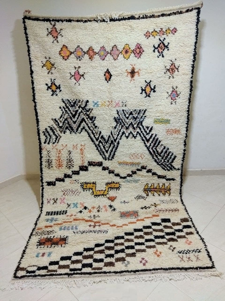 Moroccan rug Style Azilal rug 4x8 ft Handmade rug Berber rug