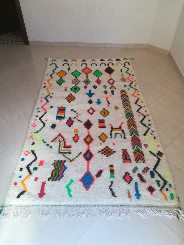 Moroccan rug Style Azilal rug 4x8 ft Handmade rug Berber rug