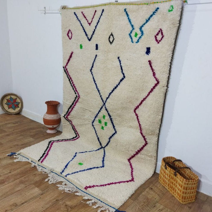 Authentic Moroccan rug Style Azilal rug 4x8 ft Handmade rug Berber rug