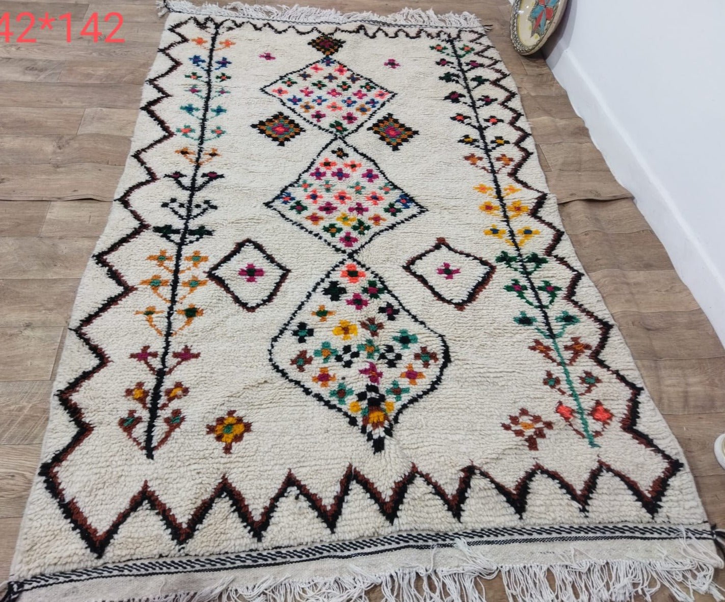 6,3x5 ft Vintage Moroccan discount Berber Rug - Hand Knotted Beni Mguid Rug- Handwoven Berber Rug - Azilal Boujaad Carpet - Berber Area