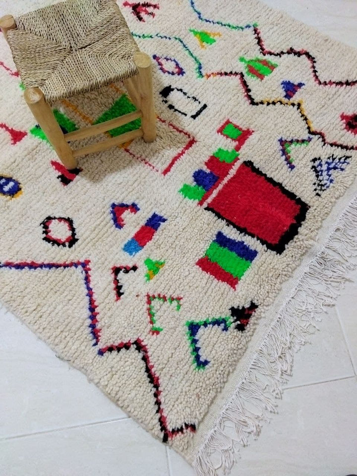 Moroccan rug Style Azilal rug 4x8 ft Handmade rug Berber rug