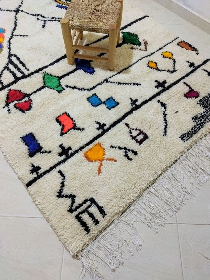 Moroccan rug Style Azilal rug 4x8 ft Handmade rug Berber rug