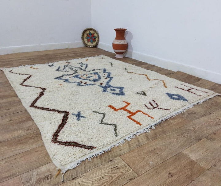 Moroccan rug Style Azilal rug 5x6 ft Handmade rug Berber rug