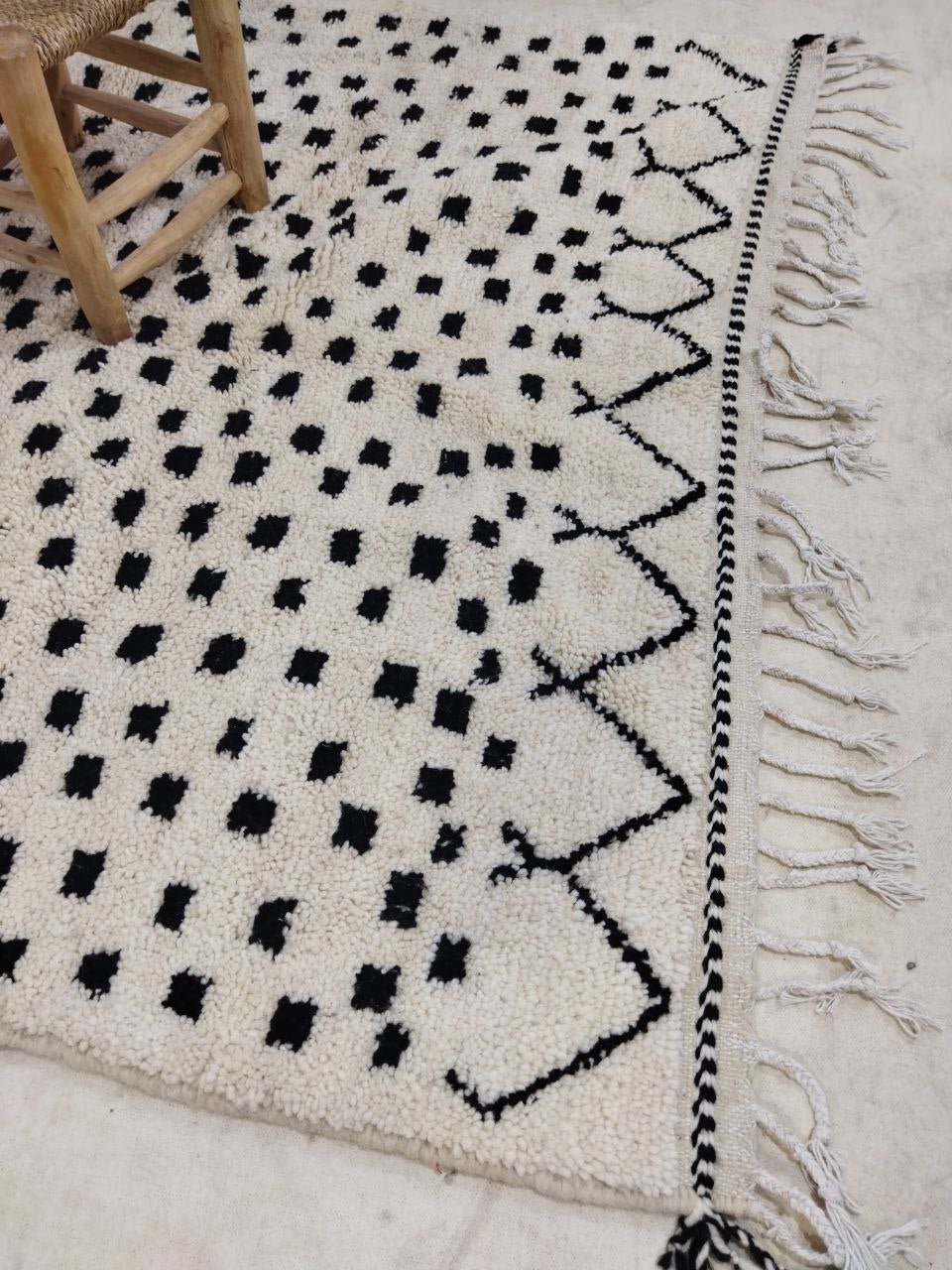 Moroccan rug Style Beni ourain rug 5x8 ft Handmade rug Berber rug