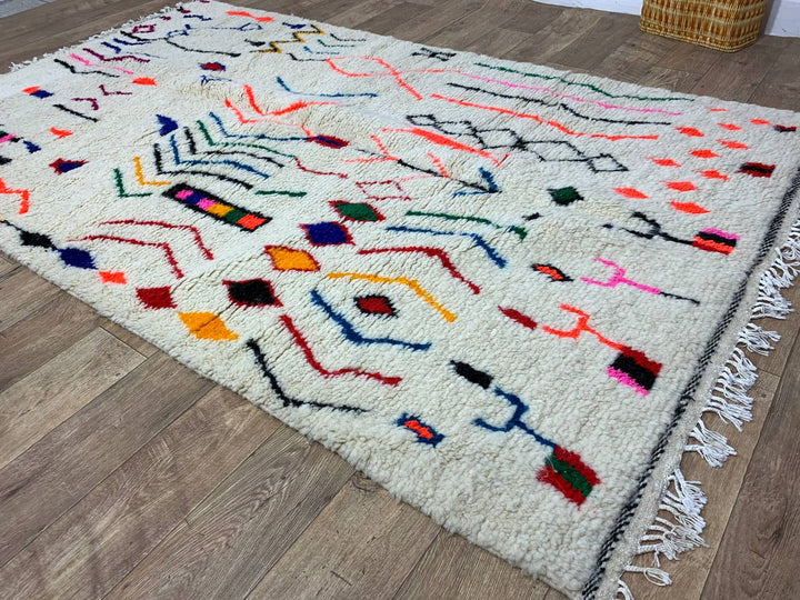 Moroccan rug Style Azilal rug 5x8 ft Handmade rug Berber rug