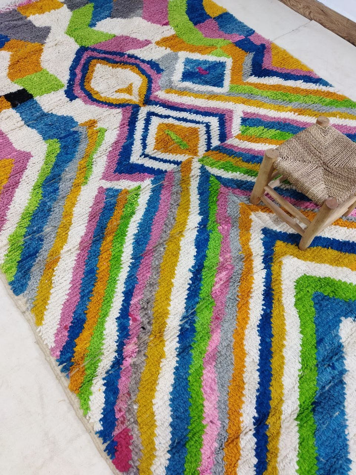 Moroccan rug Style Azilal rug 6x10 ft Handmade rug Colorful Area Rug