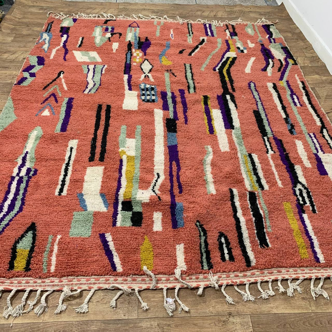 Moroccan rug Style Azilal rug 7x9 ft Handmade rug Berber rug
