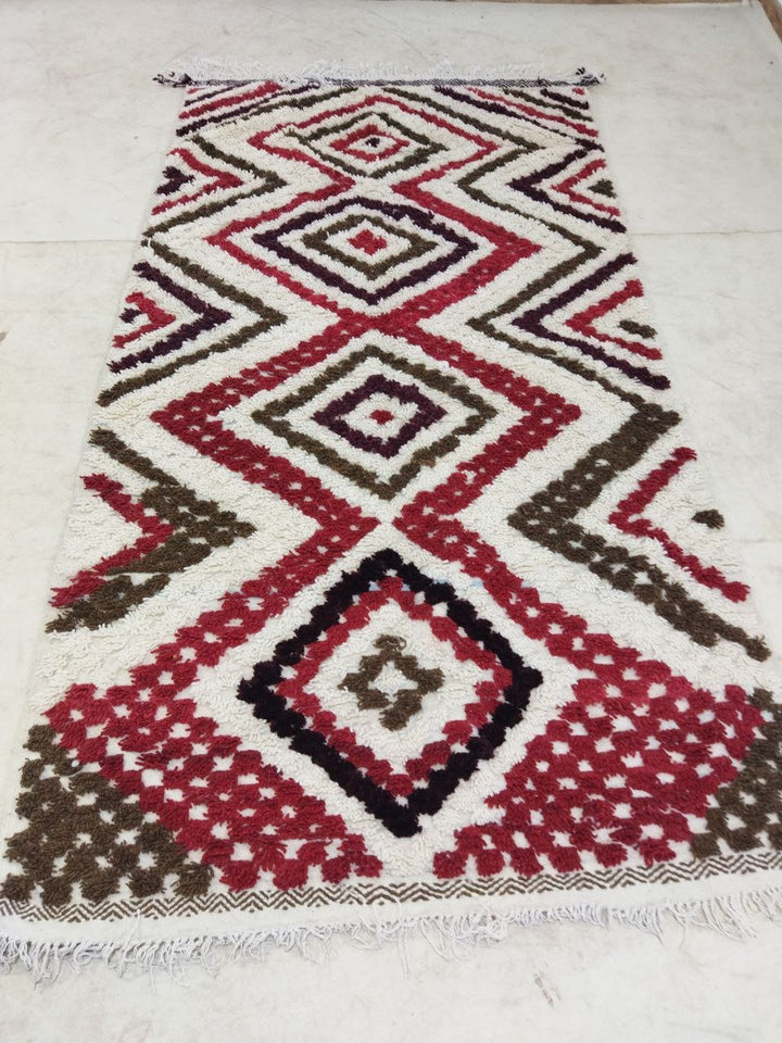 Moroccan rug Style Red Azilal rug 4x8 ft Handmade rug Berber rug