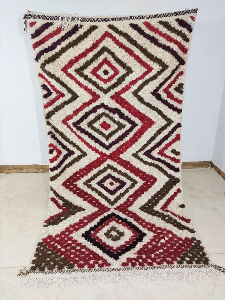 Moroccan rug Style Red Azilal rug 4x8 ft Handmade rug Berber rug