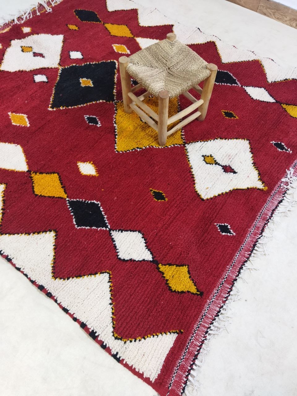Moroccan rug Style Red Azilal rug 5x6 ft Handmade rug Berber rug