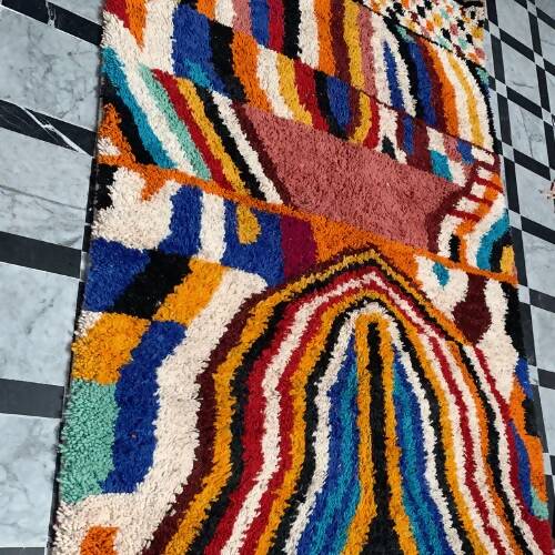 Berber carpet Beniourain mosaics of colors